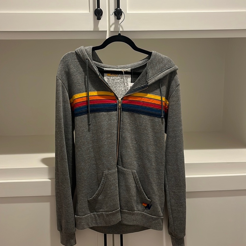 **BRAND NEW WITH TAGS** Aviator Nation 5 Stripe Zip-Up Hoodie